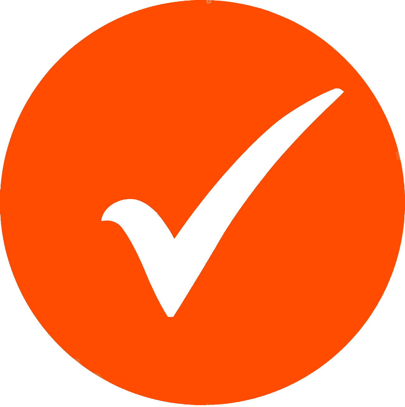 WhatsApp Business Suite 17 check mark icon in orange circle white tick symbol in orange circle