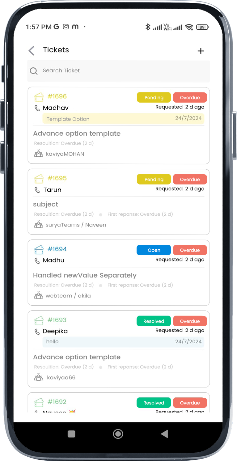WhatsApp Service & Support 9 ticket 1