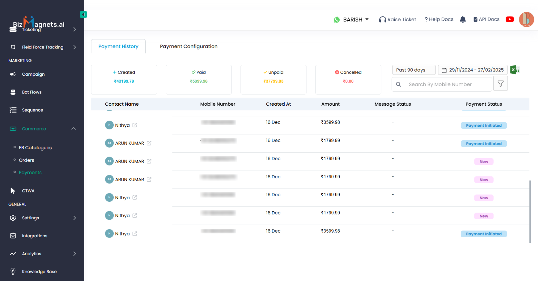 From Chat to Checkout with BizMagnets WhatsApp Payments 4 Pay with WhatsApp Dashboard